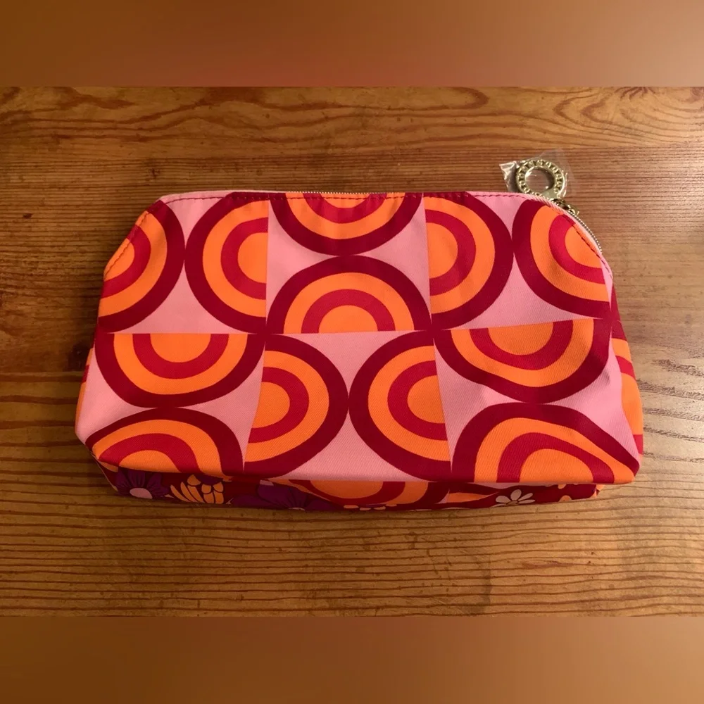 Garnet, Purple, Pink, Orange Floral Themed Cosmetic Bag - Picture 4 of 9